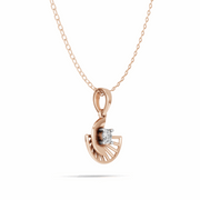 Diamond Sunburst Pendant(without chain) - 18Kt Rose Gold vermeil